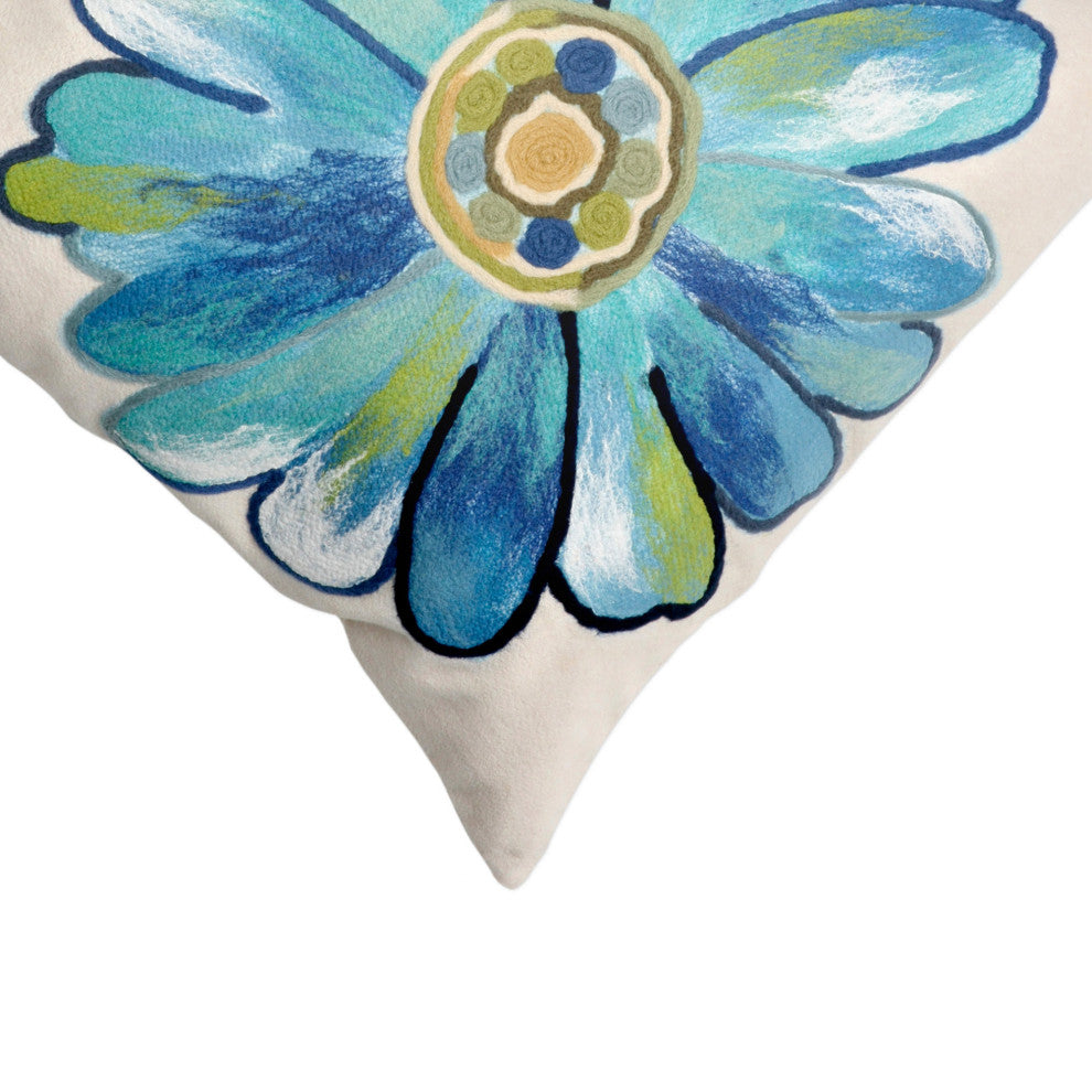 Visions II Daisy Pillow, Aqua, 12"x20"