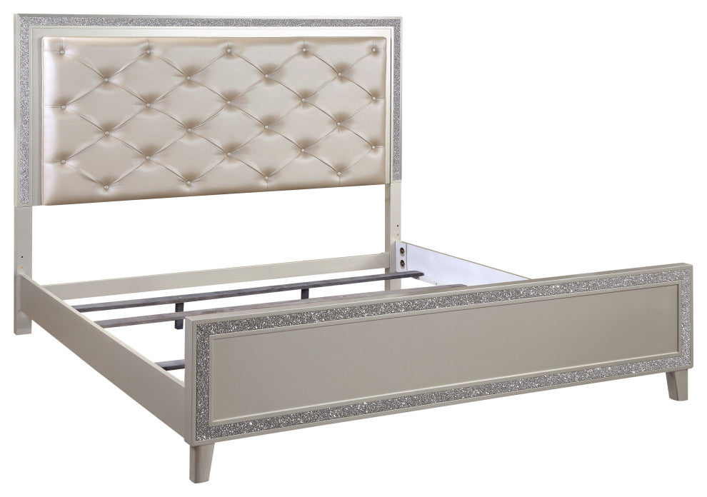 ACME Sliverfluff Eastern King Bed, PU and Champagne