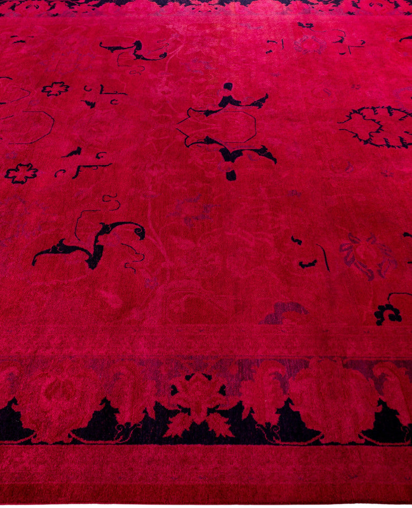 Overdyed One-of-a-Kind Hand-Knotted Area Rug Pink, 8' 3" x 10' 2"