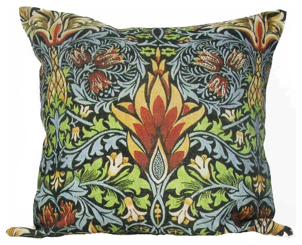William Morris Pineapple Throw Pillow With Insert, 18"x18"