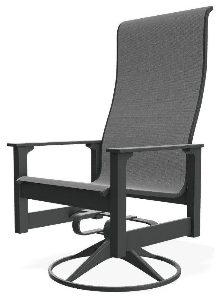 Leeward Sling Outdoor Swivel Rocker, Titanium/Graphite