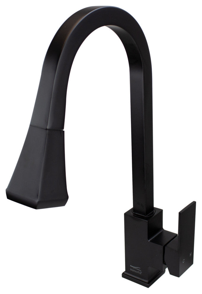 Transolid Kent Pull-Out Kitchen Faucet, Matte Black