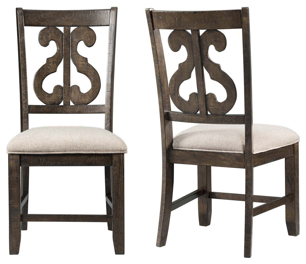 Stanford Wooden Swirl Back Side Chair Set