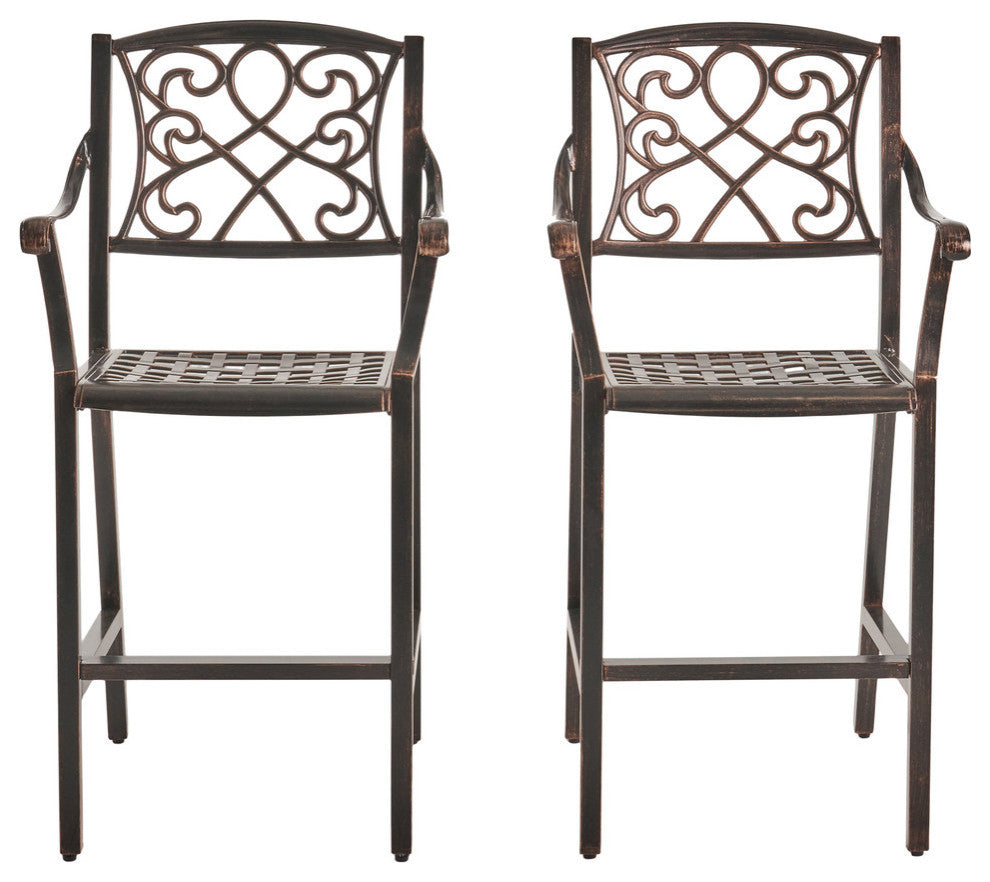 Irene Outdoor 28" Aluminum Barstool, Set of 2