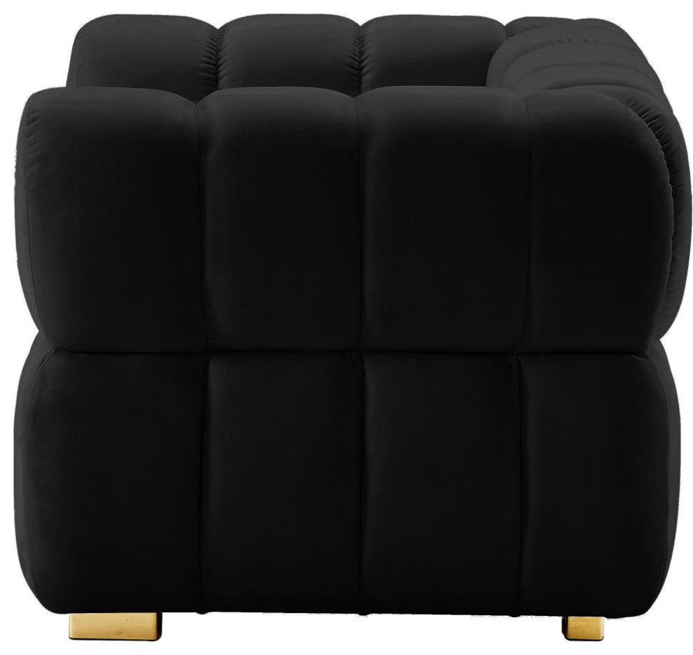 Gwen Velvet Upholstered Chair, Black, Chair