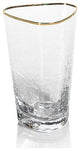 Kampari Triangular Highball Glasses With Gold Rim, Set of 4