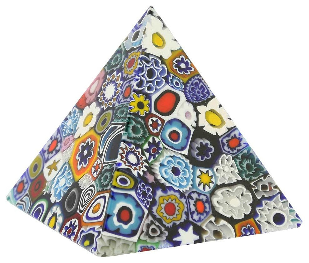 GlassOfVenice Murano Glass Millefiori Pyramid