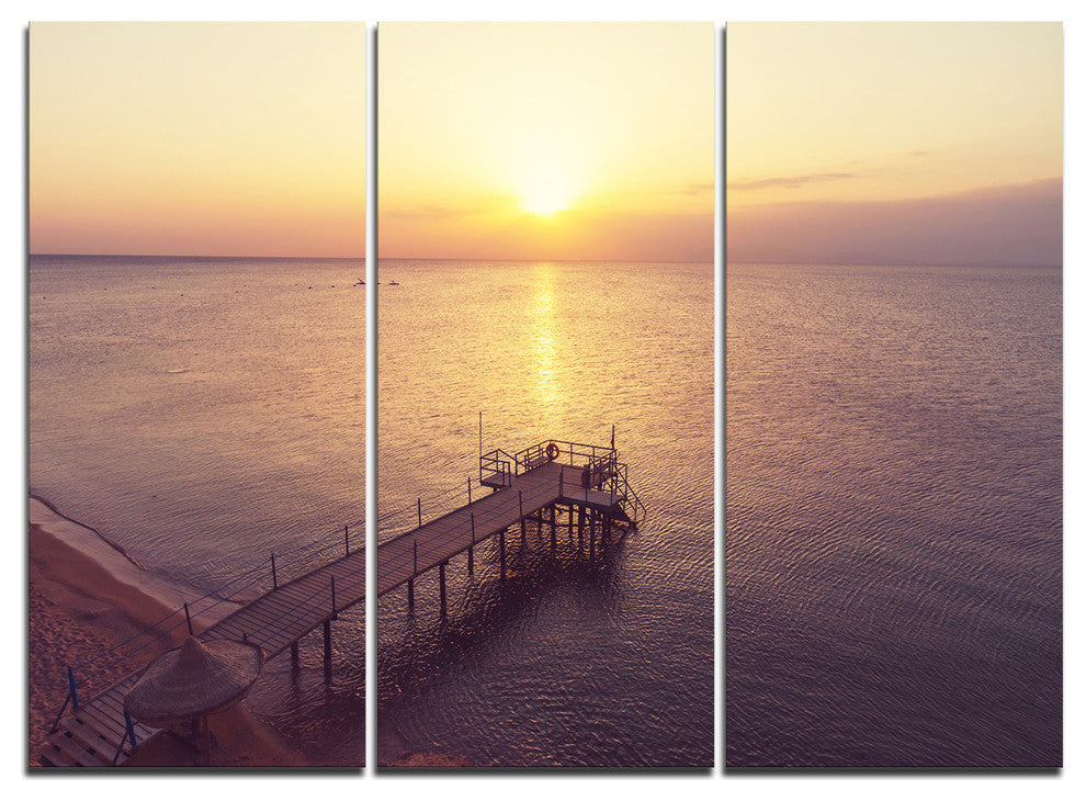 "Boardwalk Over the at Sunset" Metal Wall Art, 3 Panels, 36"x28"