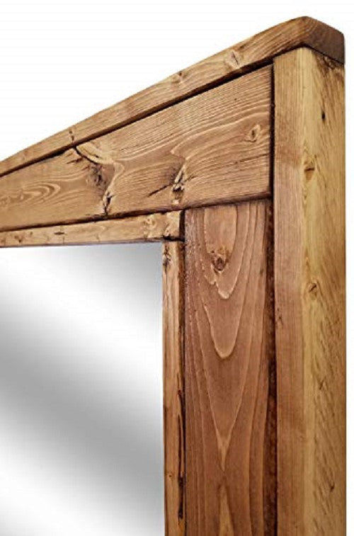 Herringbone Stained Vanity Mirror, Early American, 30"x36", Vertical