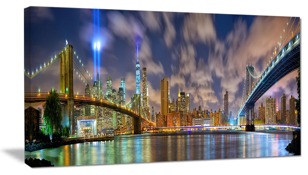 "Manhattan in Memory of September 11" Canvas Print32"x16"