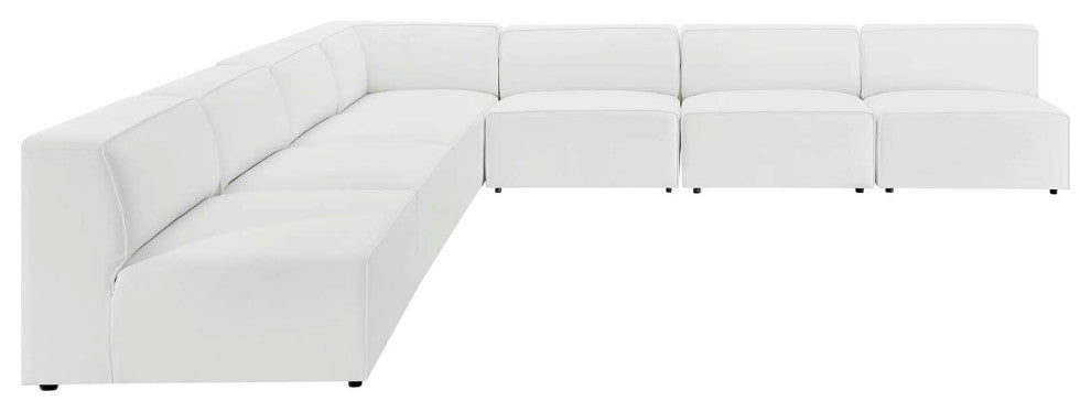 Mingle Vegan Leather 7-Piece Sectional Sofa, White