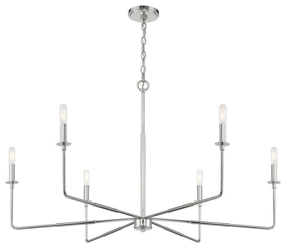 Savoy House Salerno 6-Light Chandelier, Polished Nickel
