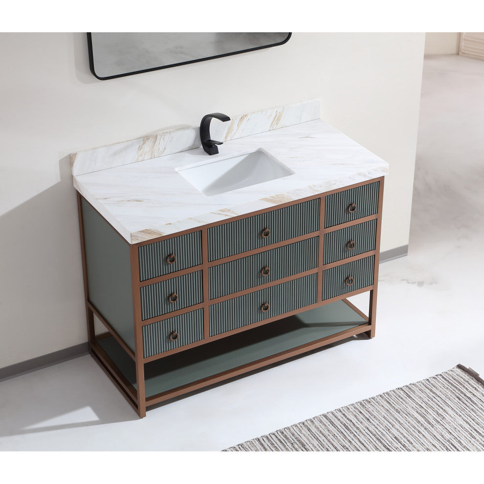 Vanity With Mirror,Sconce,Faucet Included