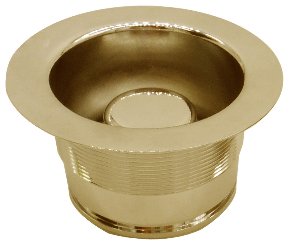 Ez-Mount Style Disposal Flange And Stopper In Polished Brass, Polished Brass
