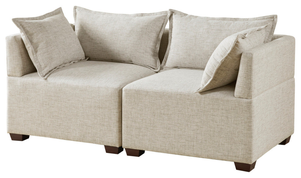 INK+IVY Molly 2-Piece Modular Loveseat Sofa, Linen
