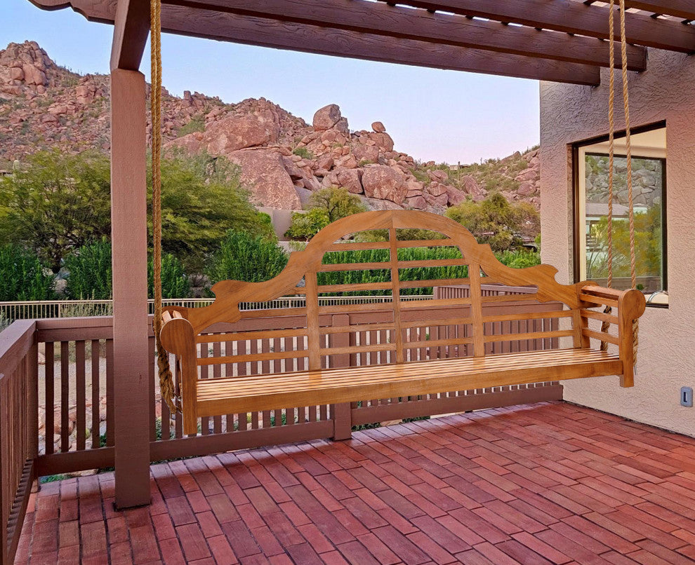 Teak Wood Lutyens Double Outdoor Porch Swing made from A-grade Teak Wood