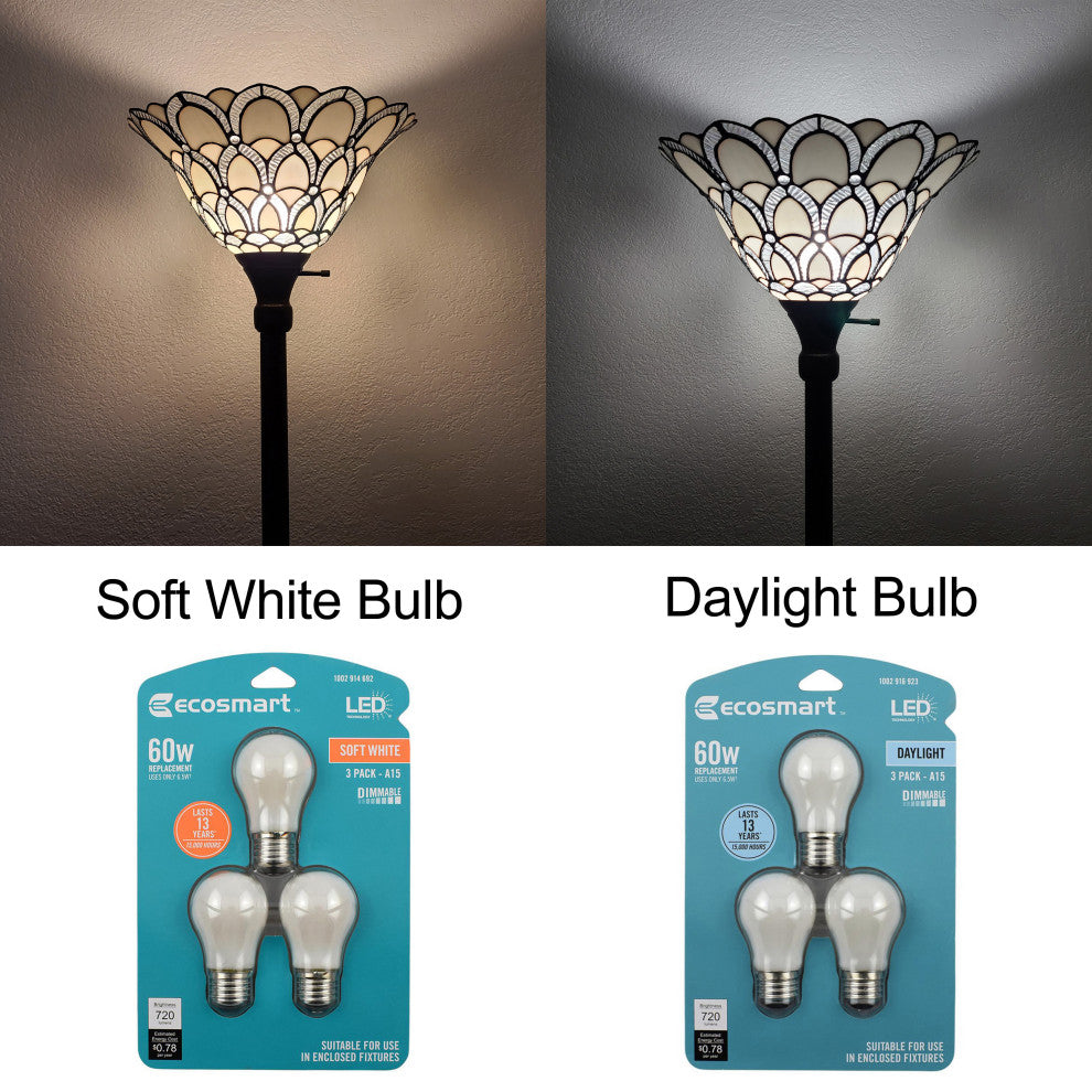 Tiffany Style Jeweled Torchiere Floor Lamp 69" Tall