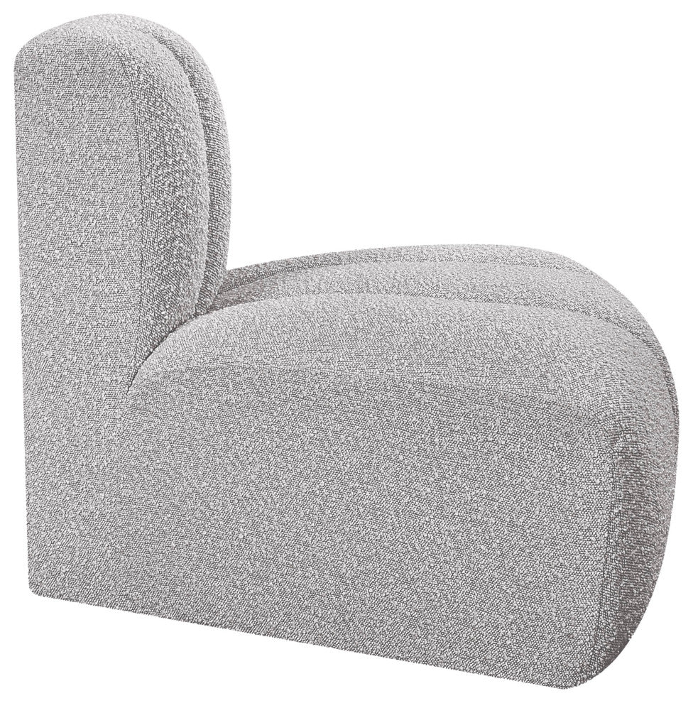 Arc Upholstered Modular Component, Grey, 1-Piece: Reverse Corner, Boucle Fabric