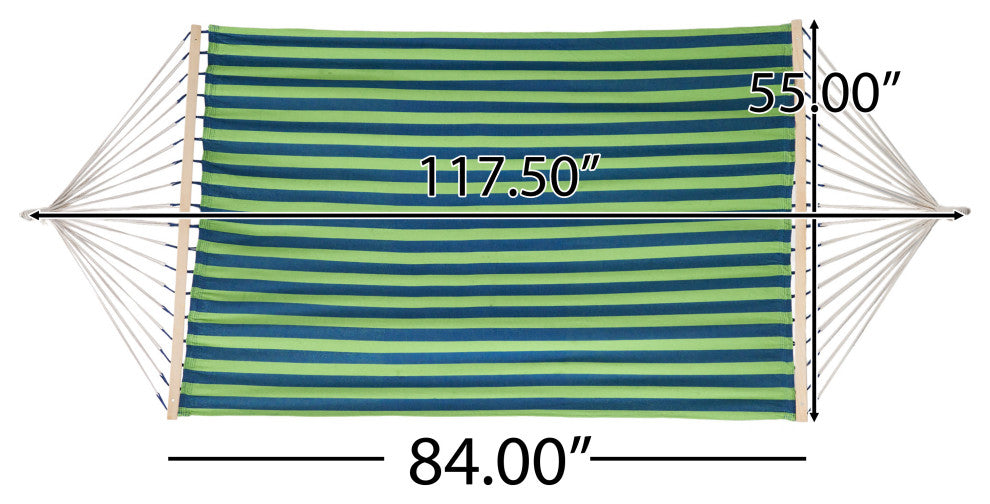 GDF Studio Weston Outdoor Hammock Fabric, ONLY, Blue Green Stripe
