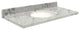 Quartz 25"x22" Vanity Top, White Bowl, Winter Wonder, Single Hole