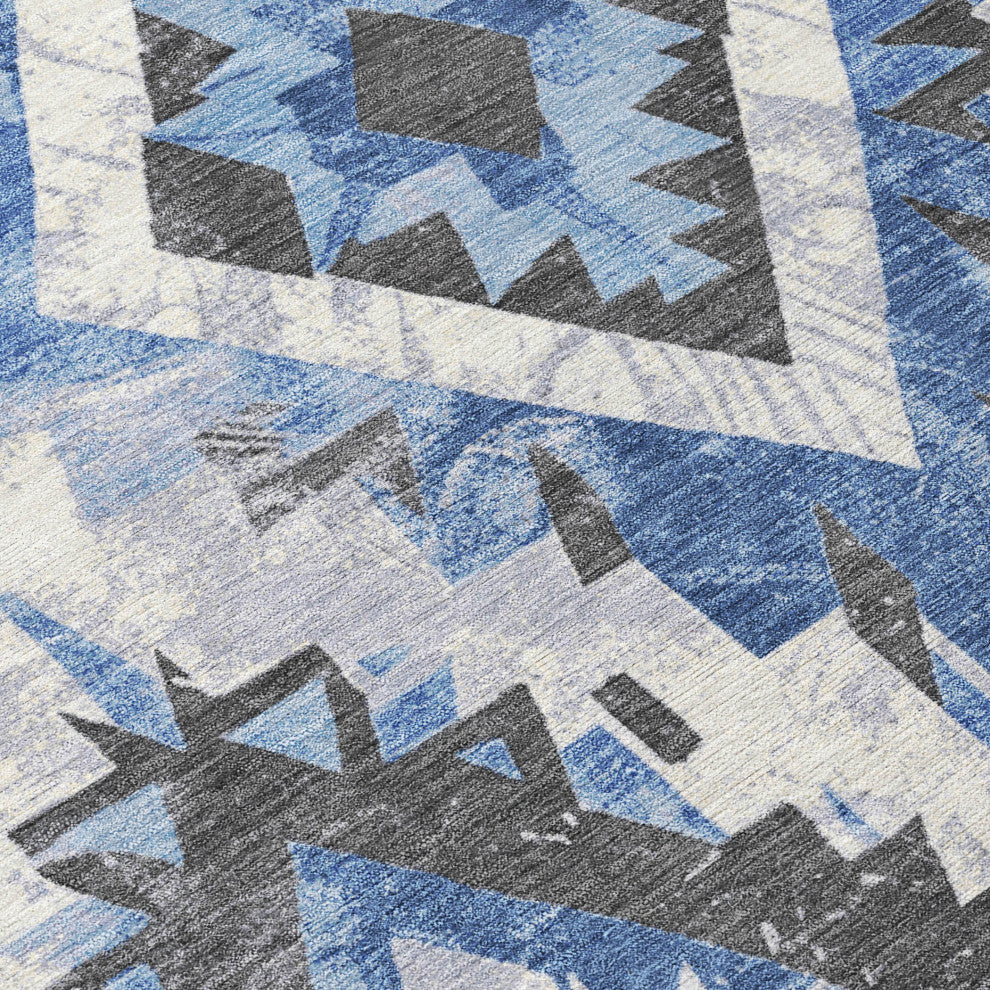 Machine Washable Indoor/Outdoor Chantille ACN1878 Blue 8' x 10' Rug