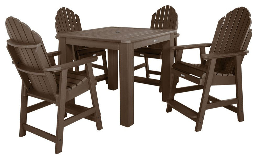 Hamilton 5-Piece Square Counter-Height Dining Set, Weathered Acorn