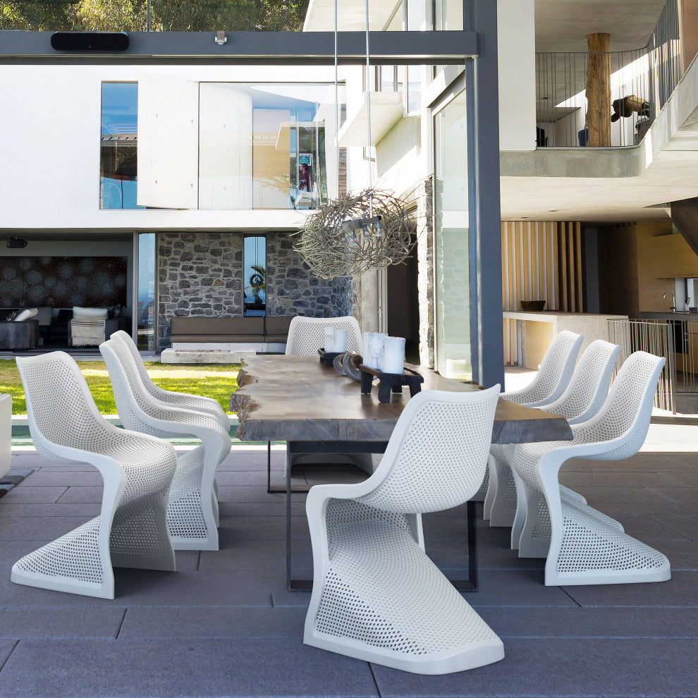 Compamia Bloom Outdoor Dining Chairs, Set of 2, White