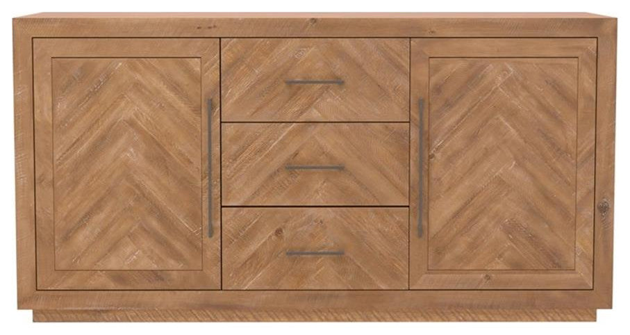 Alpine Furniture Aiden Wood Dining Sideboard in Weathered Natural (Brown)