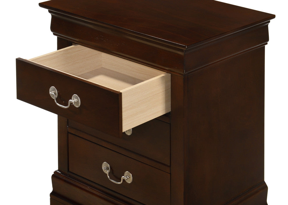 Louis Phillipe 3-Drawer Nightstand, Cappuccino