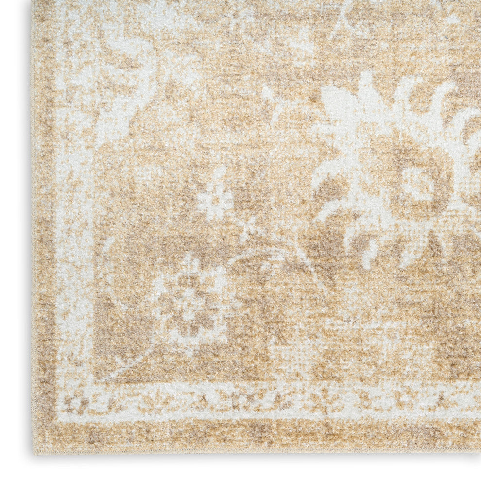 Nourison Astra Machine Washable 9' x 12' Ivory Gold Vintage Indoor Rug