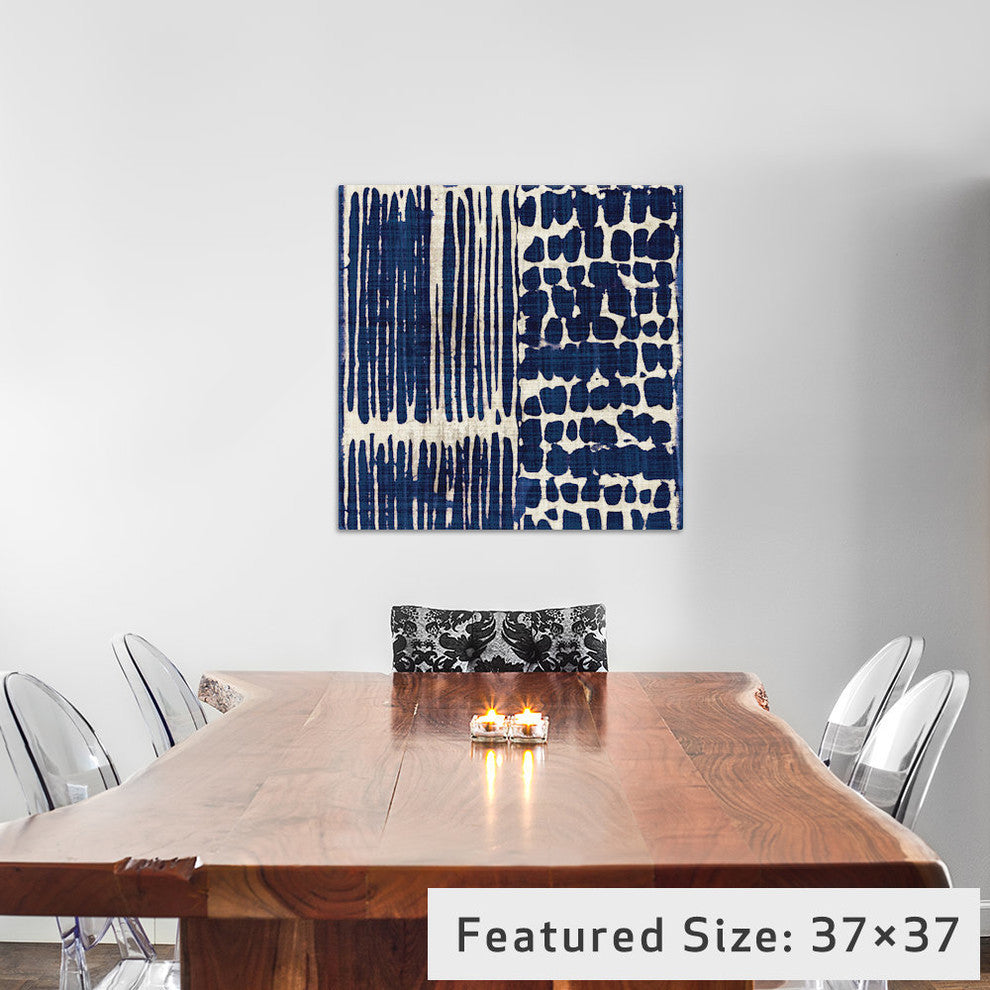 "Indigo Batik III" by Wild Apple Portfolio, 12"x12"x1.5"