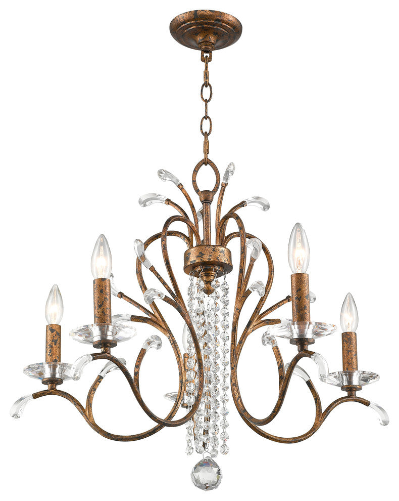 Serafina Chandelier, Hand-Applied Venetian Golden Bronze