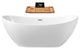66" StreamlineN-581-66FSWH-FM Soaking Freestanding Tub With Internal Drain