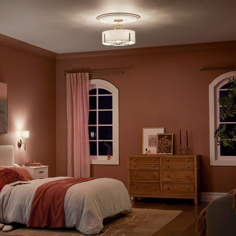 Malen 4 Light Semi Flush Light, Champagne Bronze, Champagne Bronze, 8 Light