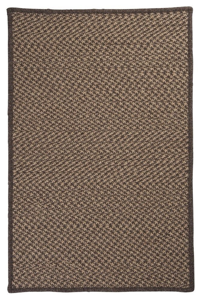 Natural Wool Houndstooth Rug, Caramel, 12'x12'