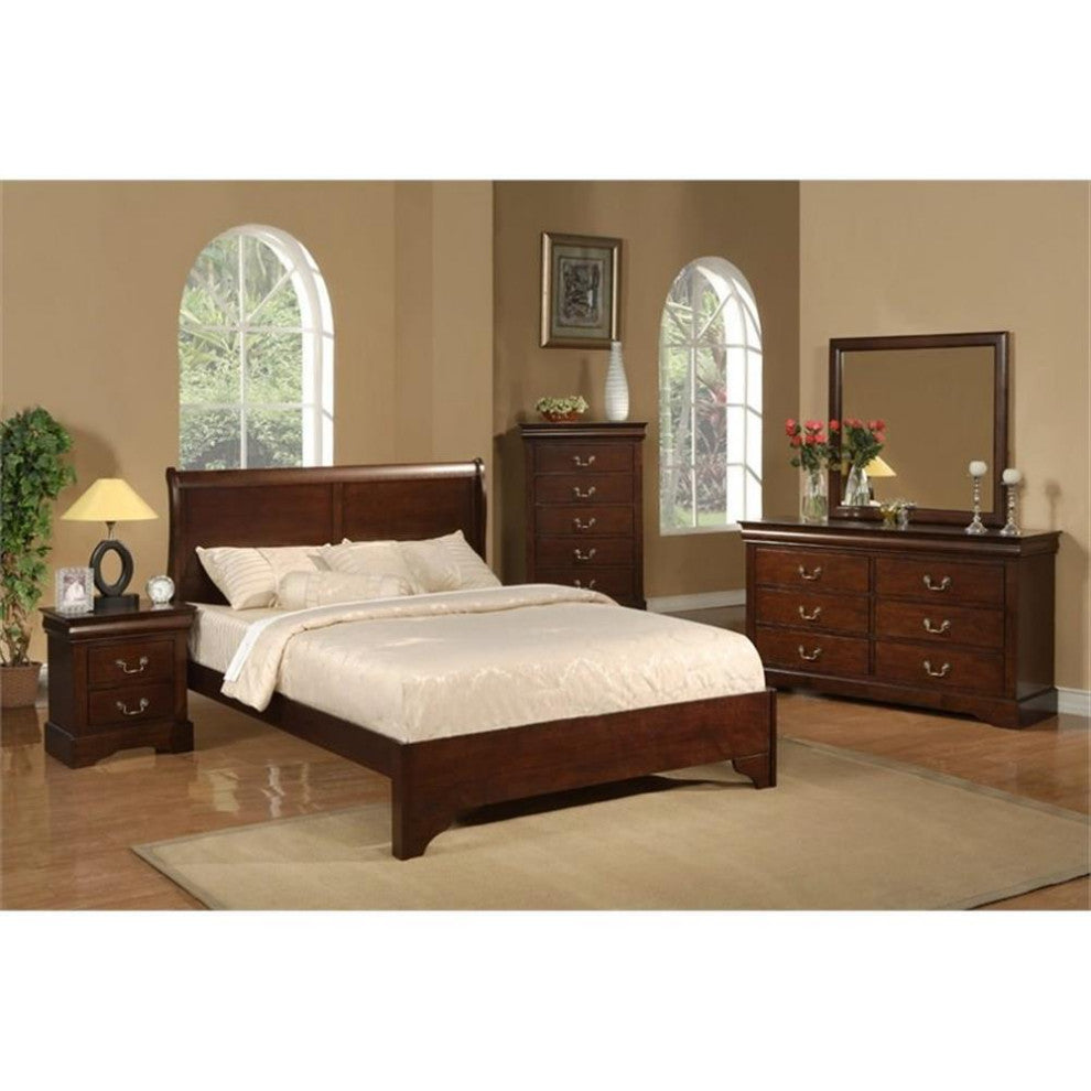 Alpine Furniture West Haven 6 Drawer Wood Dresser in Cappuccino (Brown)
