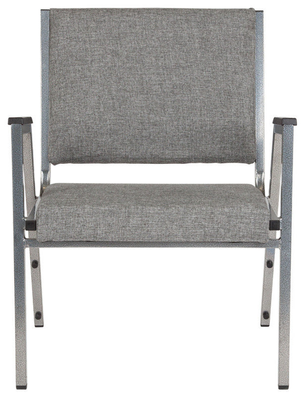 Antimicrobial Bariatric Arm Chair With Silver Vein Frame, Gray Fabric