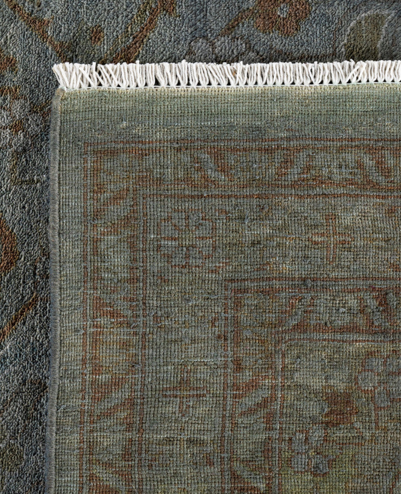 Overdyed One-of-a-Kind Hand-Knotted Area Rug Gray, 10' 1" x 13' 9"