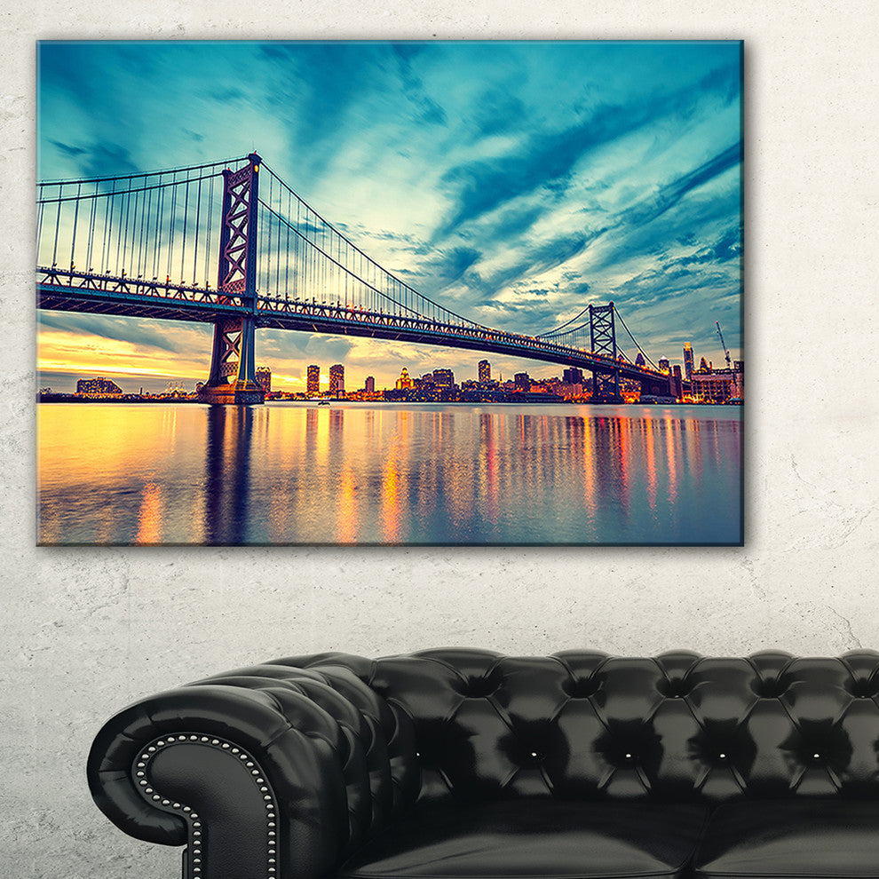"Ben Franklin Bridge in Philadelphia" Canvas Print40"x20"