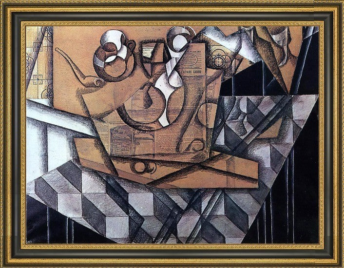 Juan Gris Tea Cups - 18" x 24" Framed Premium Canvas Print