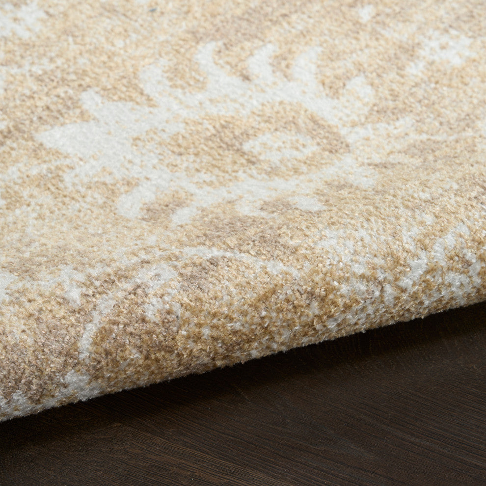 Nourison Astra Machine Washable 9' x 12' Ivory Gold Vintage Indoor Rug