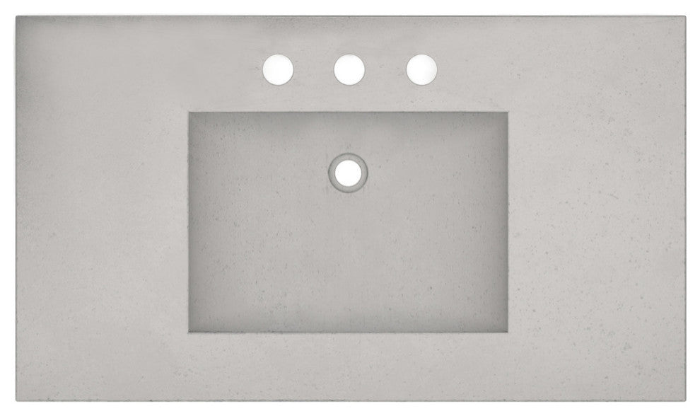 Palomar Vanity Top and Integral Sink, Ash, 36", 8" Widespread Cutout