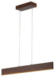 Draper 32" Adjustable Integrated LED Metal Linear Pendant, Dark Brown Wood