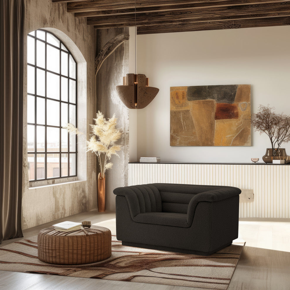 Cascade Upholstered Set, Brown, Boucle Fabric, Chair