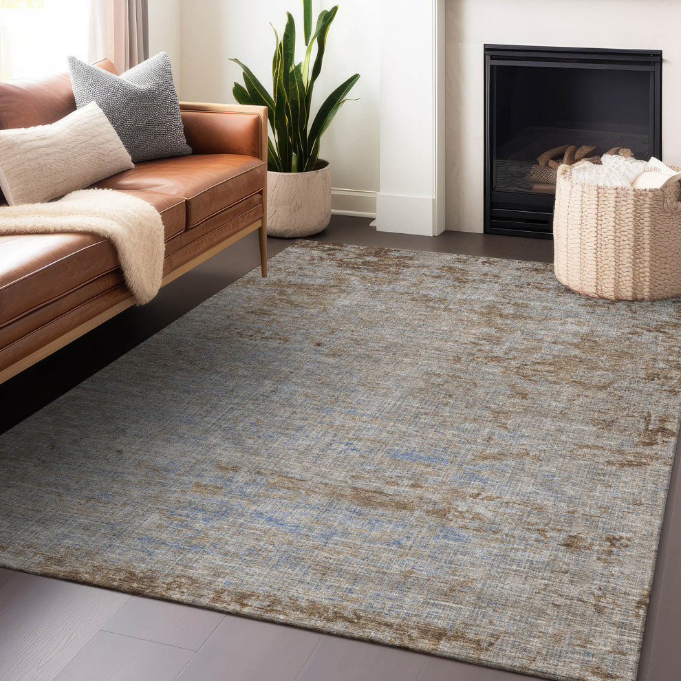 Machine Washable Indoor/Outdoor Chantille ACN1901 Taupe 10' x 14' Rug