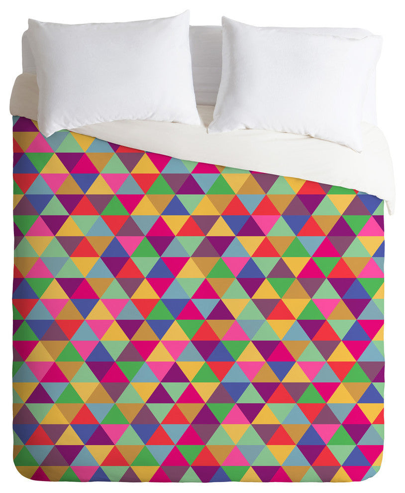 Deny Designs Bianca Green In Love With Triangles Duvet Cover - Lightweight
