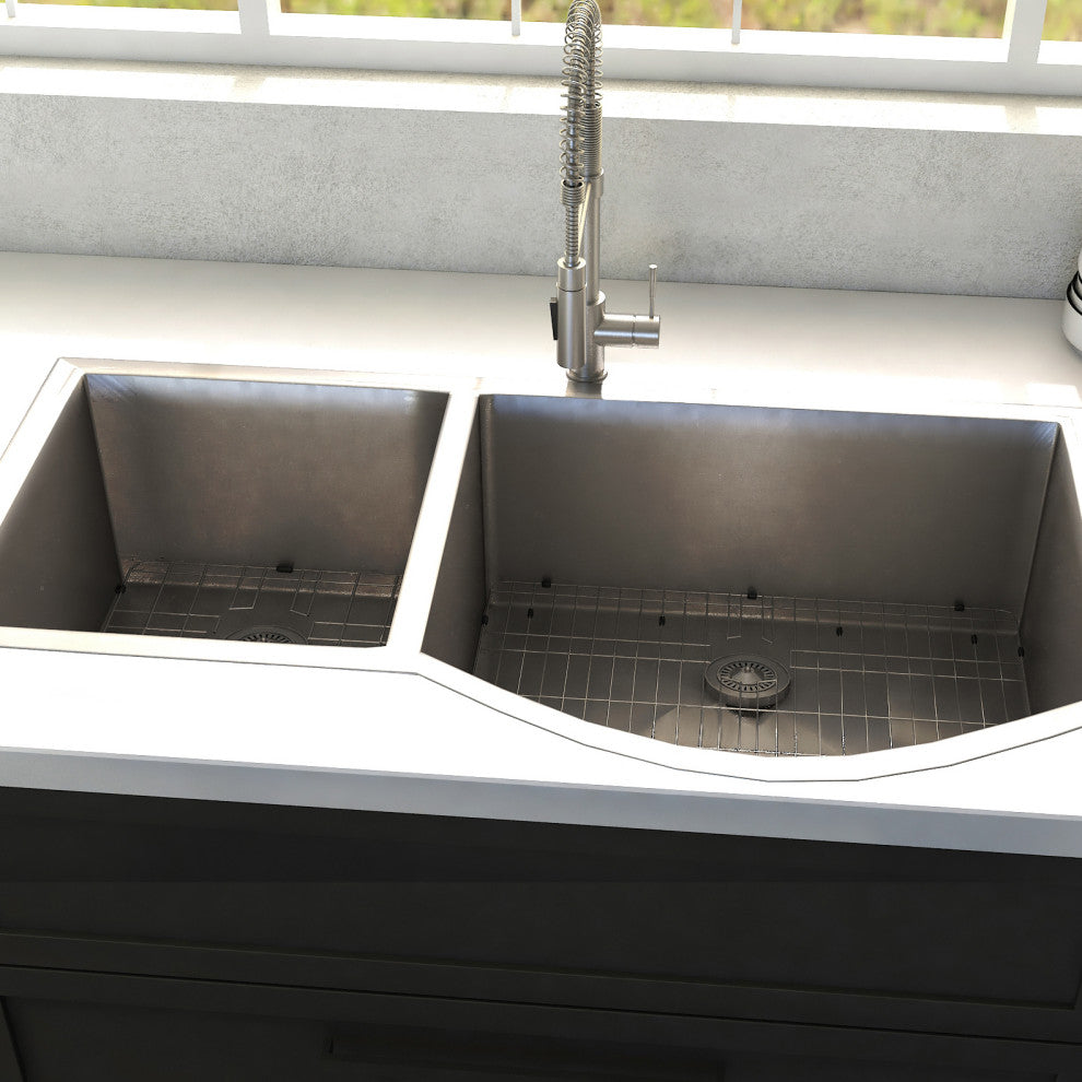 ZLINE 33 In. Under Mount Sink, Stainless Steel, Double Bowl, SC70D-33