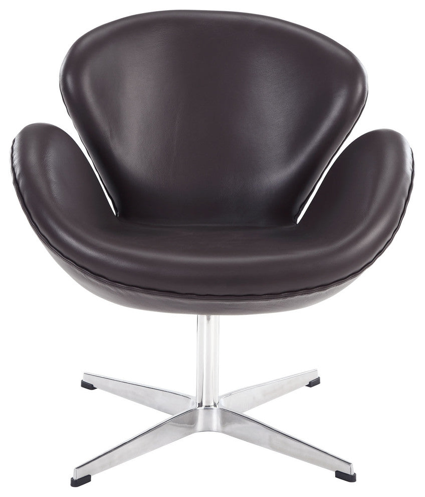 Modern Contemporary Living Room Leather Lounge Chair Brown