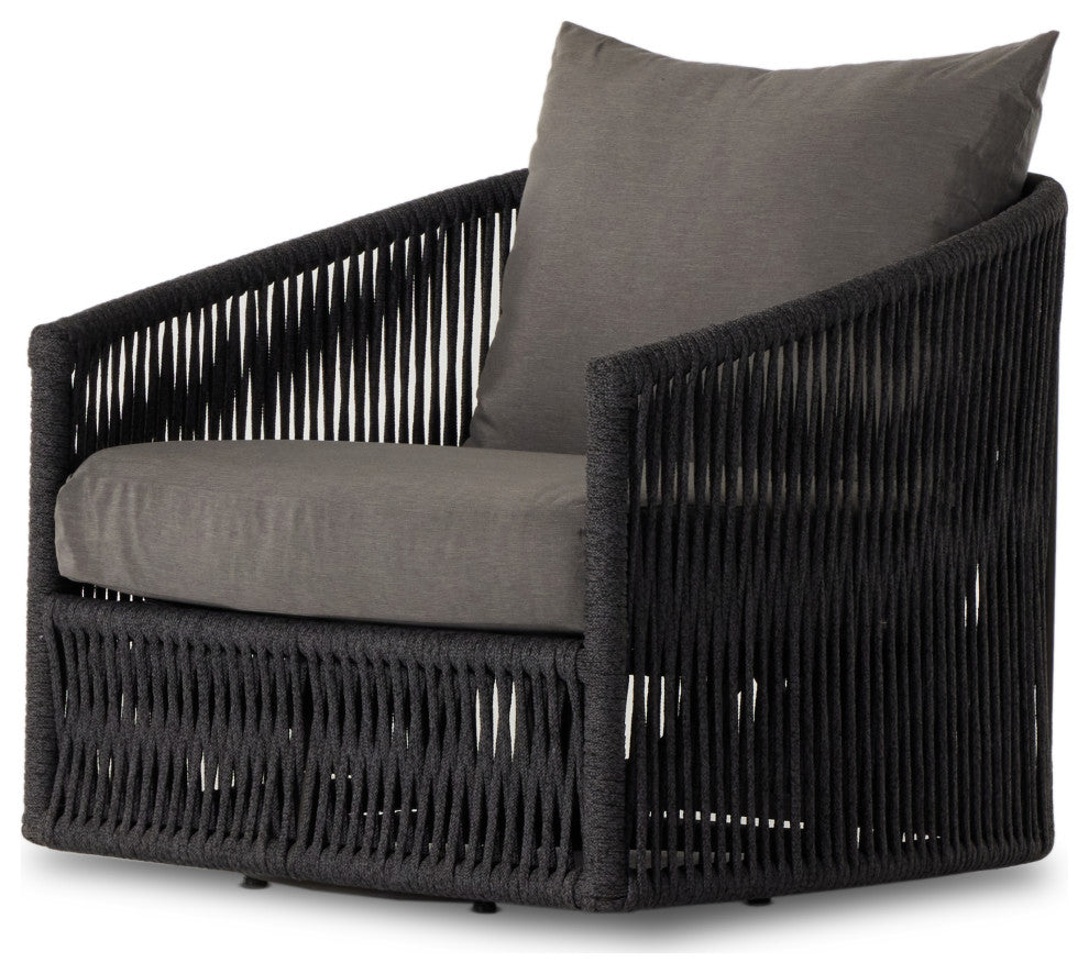 Porto Outdoor Swivel Chair, Charcoal