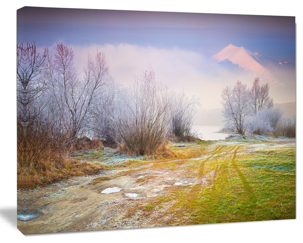 Beautiful Foggy Autumn Sunset, Large Landscape Canvas Art Print, 40"x30"